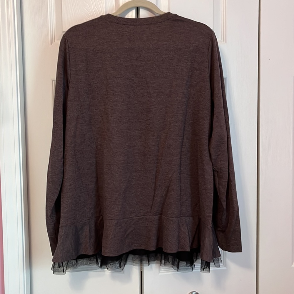 LOGO Long Sleeve with Tulle Ruffle - Picture 3 of 4